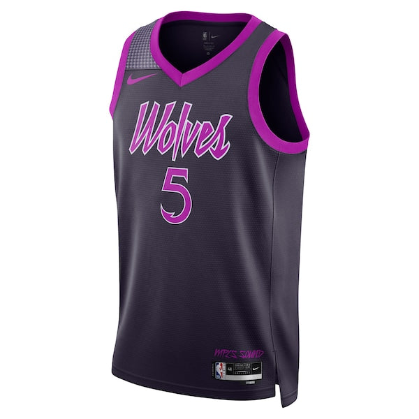 Anthony Edwards Minnesota Timberwolves Nike Unisex 2025/26 Swingman Jersey - Purple - City Edition - Image 2