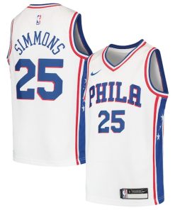 Alternative view of Ben Simmons Philadelphia 76ers Nike Youth Swingman Jersey - White/Royal
