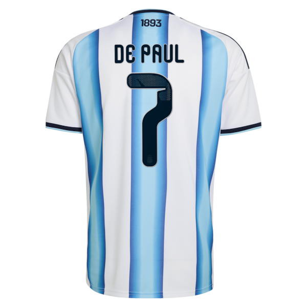 Rodrigo De Paul Argentina National Team adidas 2026 Home Replica Jersey - White - Image 3
