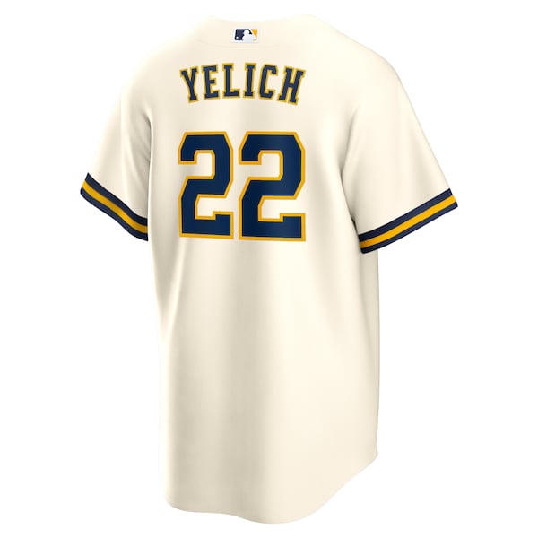Christian Yelich Milwaukee Brewers Nike Alternate Replica Player Jersey - Cream/Gray/Navy/White - Image 4