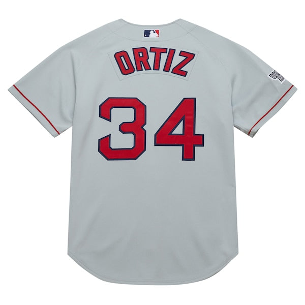 David Ortiz Boston Red Sox 2004 Cooperstown Collection Authentic Throwback Jersey - Gray - Image 3