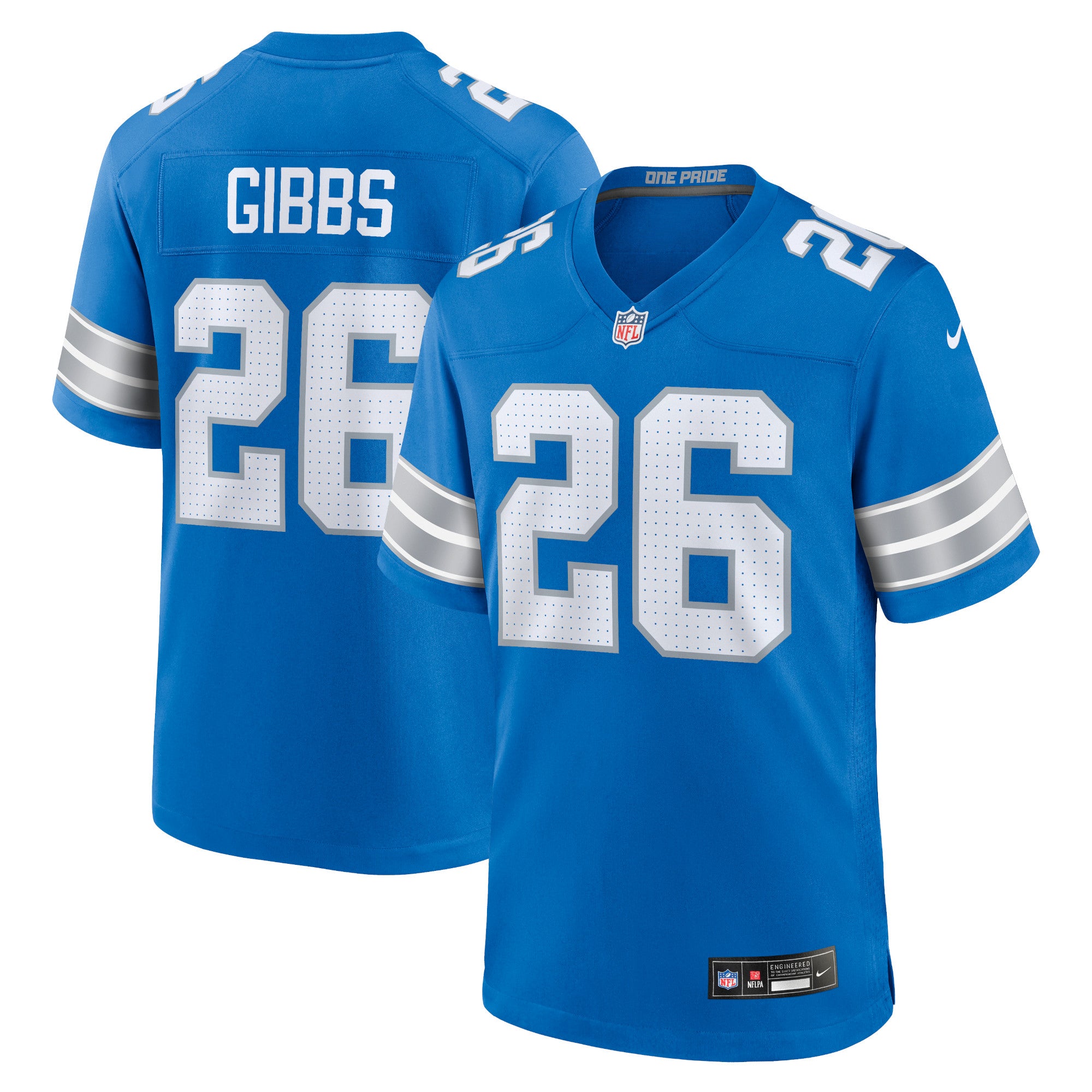 Jahmyr Gibbs Detroit Lions Nike Game Jersey - White - Image 5