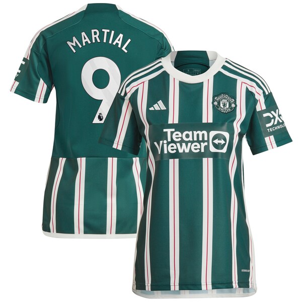 Anthony Martial Manchester United adidas Women's 2023/24 Away Replica Player Jersey - Green/Red - Image 2