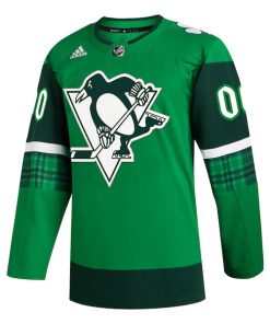 Alternative view of Pittsburgh Penguins adidas St. Patrick's Day Authentic Custom Jersey - Kelly Green