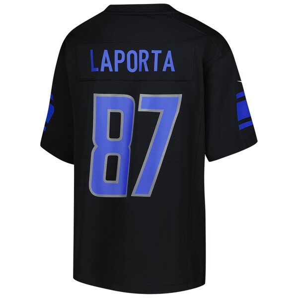 Sam LaPorta Detroit Lions Nike Youth Game Jersey - Black - Image 3
