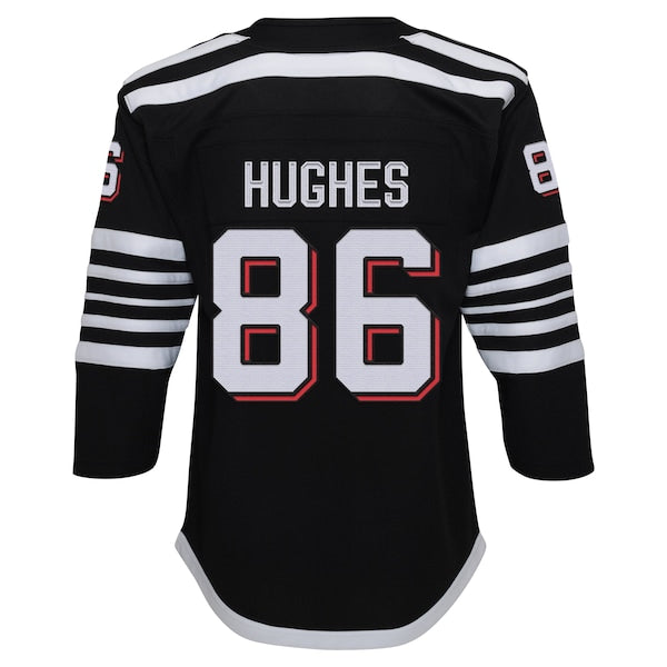 Jack Hughes New Jersey Devils Youth Alternate Premier?Player Jersey - Black - Image 3