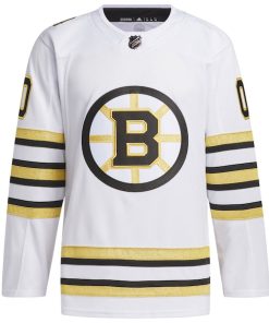 Alternative view of Boston Bruins adidas   100th Anniversary Primegreen Authentic Custom Jersey - White