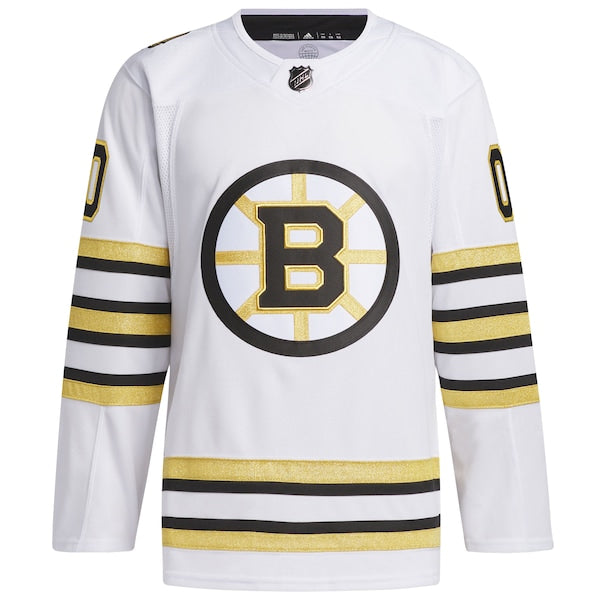 Boston Bruins adidas 100th Anniversary Primegreen Authentic Custom Jersey - White - Image 2