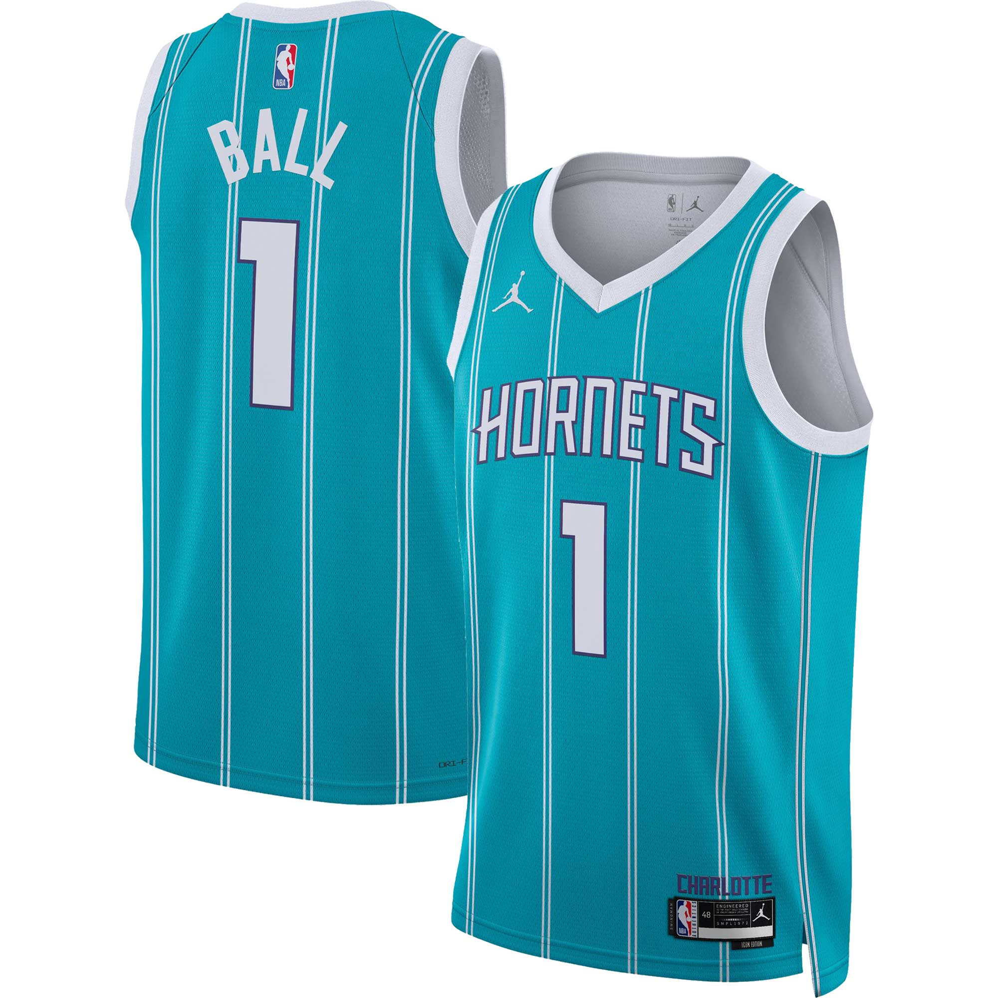 LaMelo Ball Charlotte Hornets Jordan Brand Unisex Swingman Jersey - Association Edition - White/Teal - Image 5