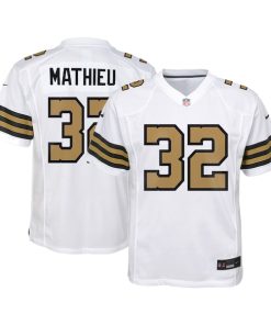 Alternative view of Tyrann Mathieu New Orleans Saints Nike Youth Game Jersey - White/Black