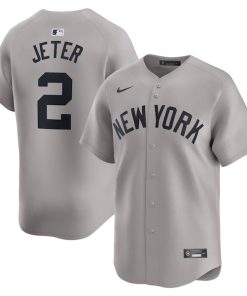 Derek Jeter New York Yankees Nike Away Limited Player Jersey - Gray/White