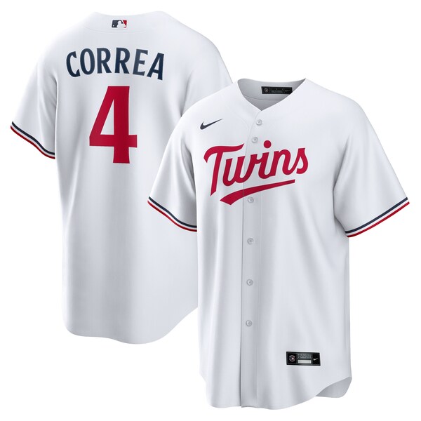 Carlos Correa Minnesota Twins Nike Home Replica Player Jersey - White/Navy - Image 2