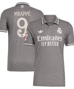 Kylian Mbapp¨¦ Los Merengues adidas Originals 2024/25 Third Authentic Player Jersey - Charcoal