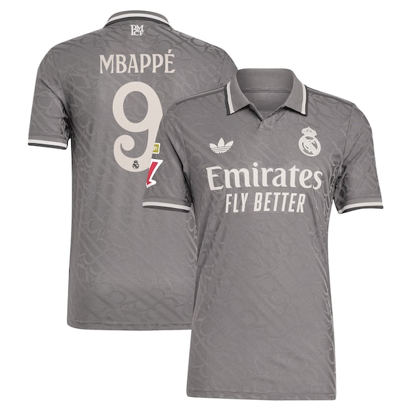 Kylian Mbapp¨¦ Los Merengues adidas Originals 2024/25 Third Authentic Player Jersey - Charcoal