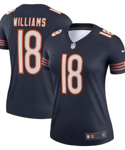Alternative view of Caleb Williams Chicago Bears Nike Women's Legend Player Performance Top -  Navy/Orange