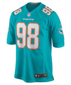Alternative view of Raekwon Davis Miami Dolphins Nike Game Jersey - Aqua