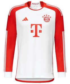 Alternative view of Bayern Munich adidas 2023/24 Home Replica Long Sleeve Jersey - White