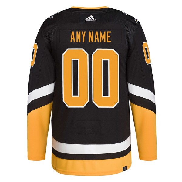 Pittsburgh Penguins adidas Alternate 2021/22 Primegreen Authentic Custom Jersey - Black - Image 3