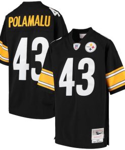 Alternative view of Troy Polamalu Pittsburgh Steelers Youth 2005 Gridiron Classics Retired Player Legacy Jersey - Black/White