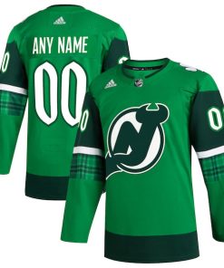 New Jersey Devils adidas St. Patrick's Day Authentic Custom Jersey - Kelly Green