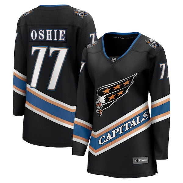 TJ Oshie Washington Capitals Women's Alternate 50th Anniversary Premier Breakaway Player Jersey - Black/Navy