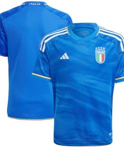 Italy National Team adidas Youth 2023 Home Replica Jersey - Blue