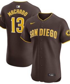 Alternative view of Manny Machado San Diego Padres Nike Road Elite Player Jersey - Brown