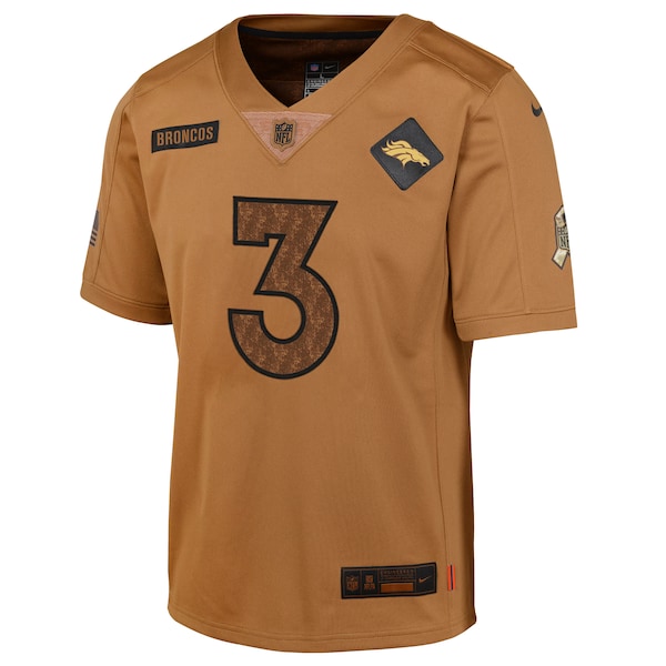 Russell Wilson Denver Broncos Nike Youth 2023 Salute To Service Limited Jersey - Brown - Image 2