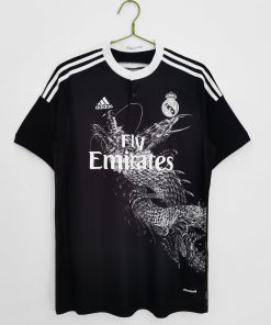 Alternative view of Cristiano Ronald Los Merengues 2014-15 Second Away Vintage Jersey - Black Dragon