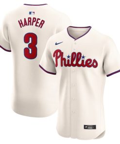Alternative view of Bryce Harper Philadelphia Phillies Nike Alternate Elite Player Jersey - Cream