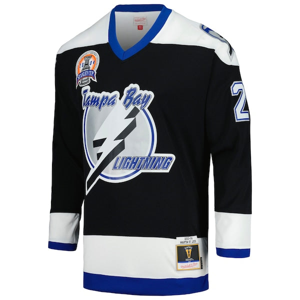 Martin St. Louis Tampa Bay Lightning 2004 Stanley Cup Champions Blue Line Player Jersey - Black - Image 2