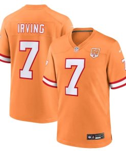 Alternative view of Bucky Irving  Tampa Bay Buccaneers Nike 50th Season Game Jersey - Creamsicle/White/Red