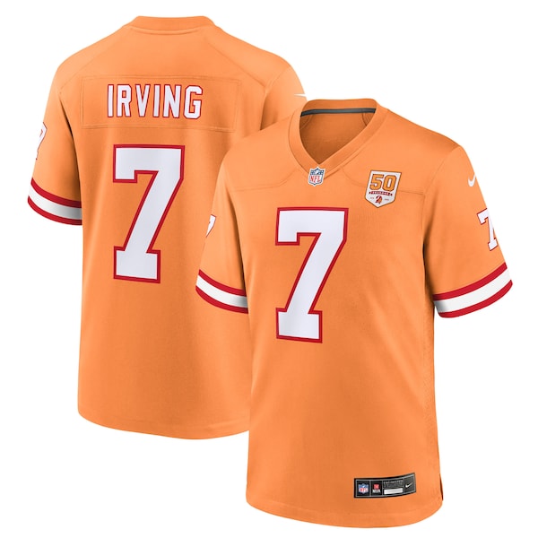 Bucky Irving Tampa Bay Buccaneers Nike 50th Season Game Jersey - Creamsicle/White/Red - Image 2