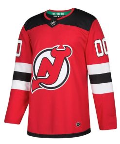 Alternative view of New Jersey Devils adidas Authentic Custom Jersey - Red