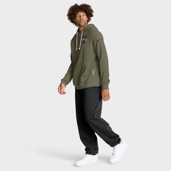 New England Patriots Nike 2025 Salute to Service Sideline Standard Issue Dri-FIT Hoodie - Olive - Image 3