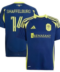 Alternative view of Jacob Shaffelburg Nashville SC adidas Youth 2025 The Heart of Nashville Kit Replica Player Jersey - Navy