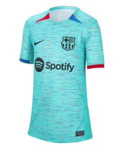 Alternative view of Barcelona Nike Youth 2023/24 Third Replica Jersey - Aqua