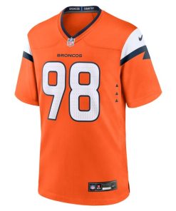 Alternative view of John Franklin-Myers Denver Broncos Nike Team Game Jersey -  Orange