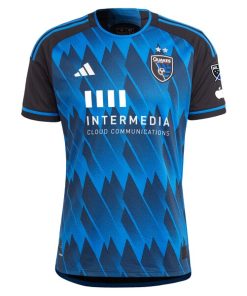 Alternative view of Jackson Yueill San Jose Earthquakes adidas 2024 Active Fault Authentic Player Jersey - Blue
