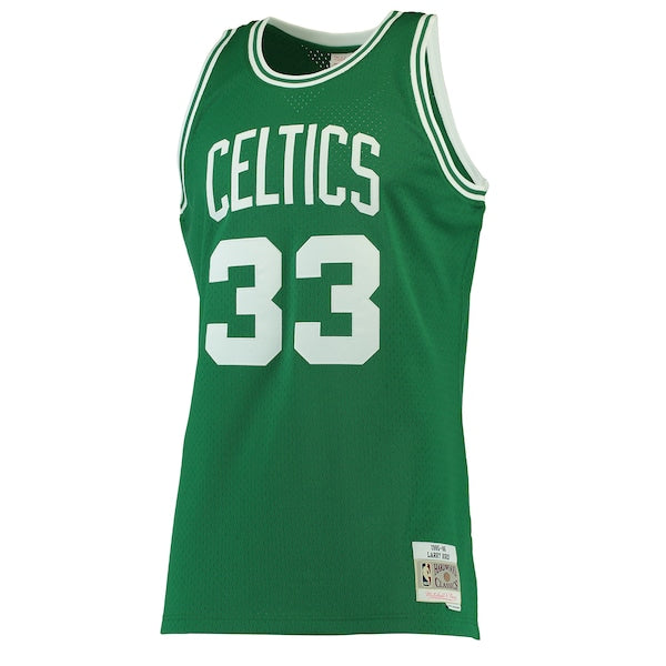 Larry Bird Boston Celtics Hardwood Classics Swingman Jersey - Kelly Green/White - Image 3