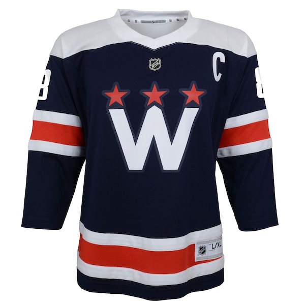 Alexander Ovechkin Washington Capitals Youth 2020/21 Alternate Replica Player Jersey - Navy - Image 2
