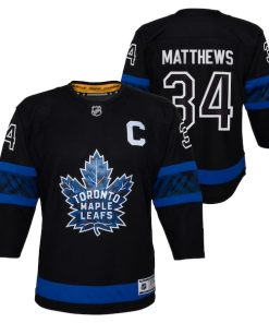 Auston Matthews Toronto Maple Leafs Youth Alternate Premier Player Jersey - Black/Blue