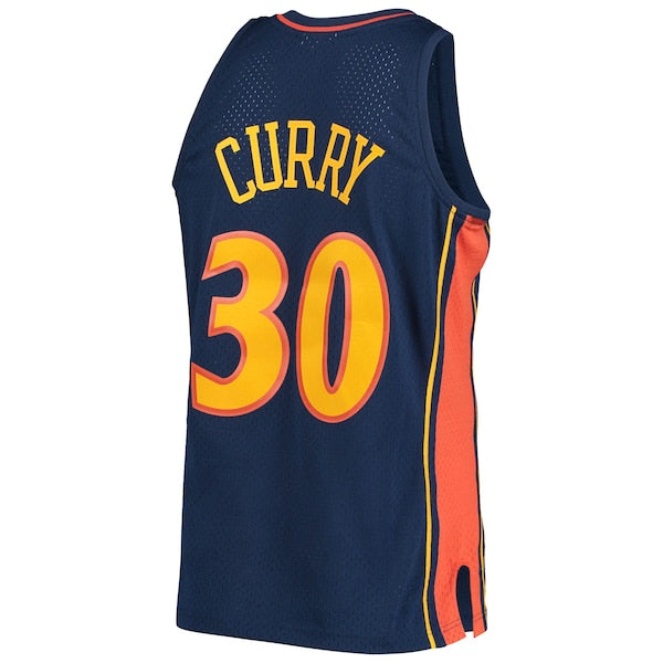 Stephen Curry Golden State Warriors Hardwood Classics Swingman Jersey - Navy/White - Image 4