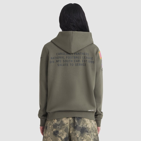 Carolina Panthers Nike Women's 2025 Salute to Service Sideline Standard Issue Dri-FIT Hoodie - Olive - Image 2