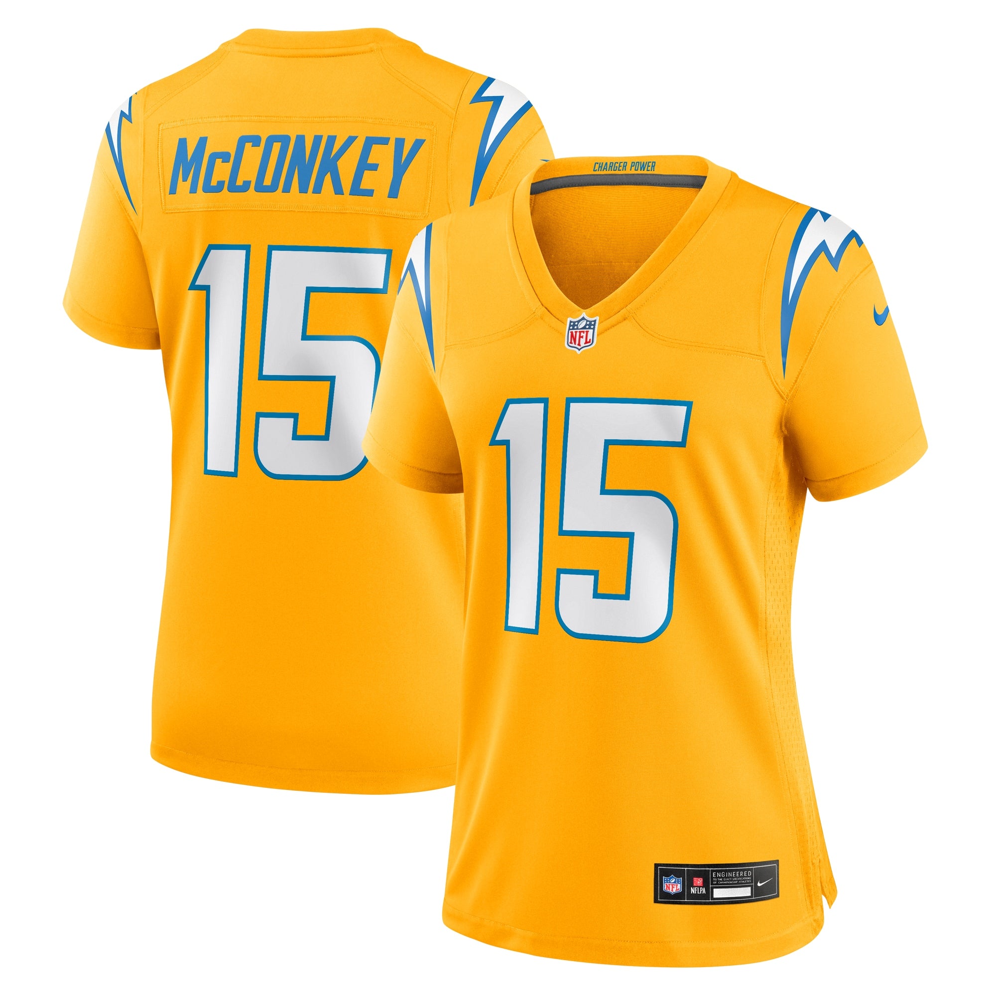 Ladd McConkey Los Angeles Chargers Nike Women's Alternate Super Chargers Game Jersey - Navy/Powder Blue/Gold - Image 8