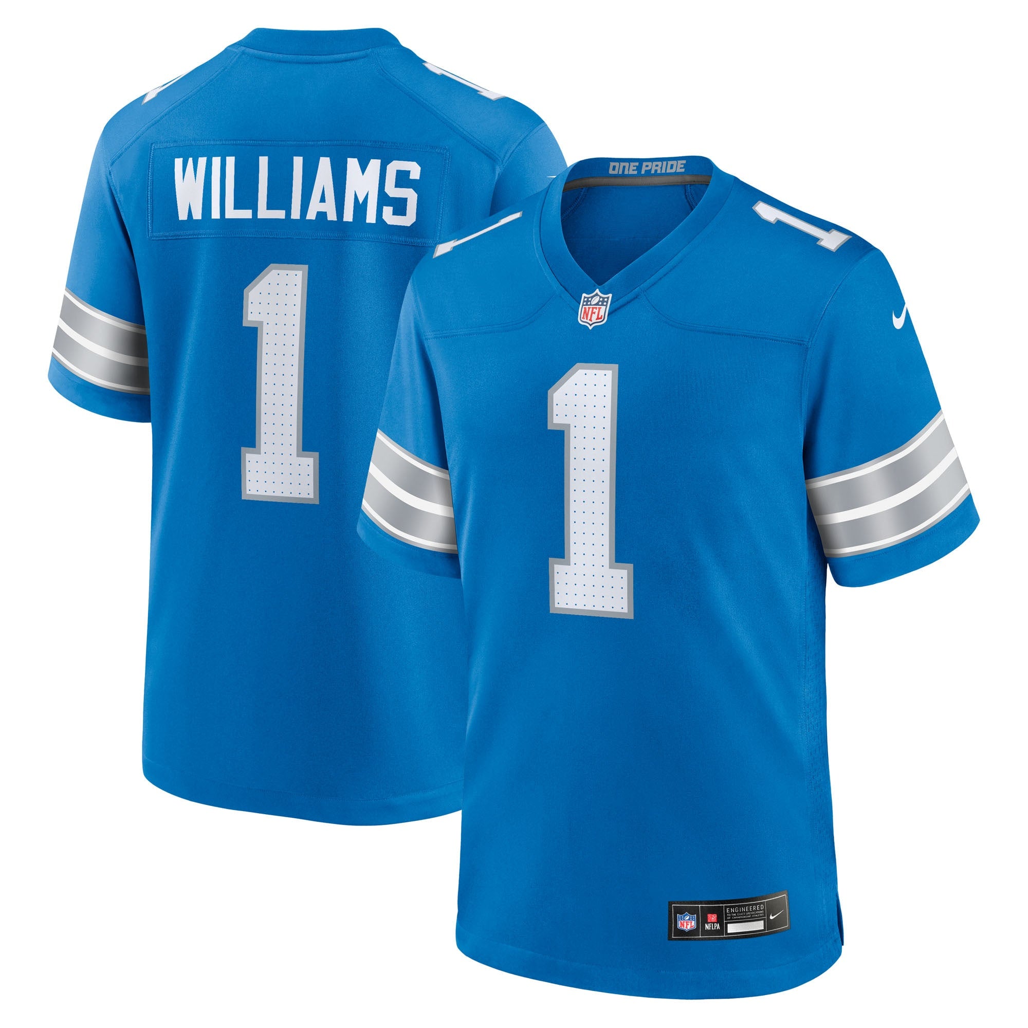 Jameson Williams Detroit Lions Nike 2nd Alternate Game Player Jersey - Black/Blue - Image 5