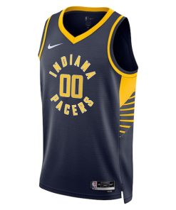 Alternative view of Indiana Pacers Nike Unisex 2022/23 Swingman Custom Jersey Navy - Icon Edition
