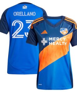 Luca Orellano FC Cincinnati adidas Women's 2025 Orange and Blue Legacy Kit Replica Player Jersey - Blue
