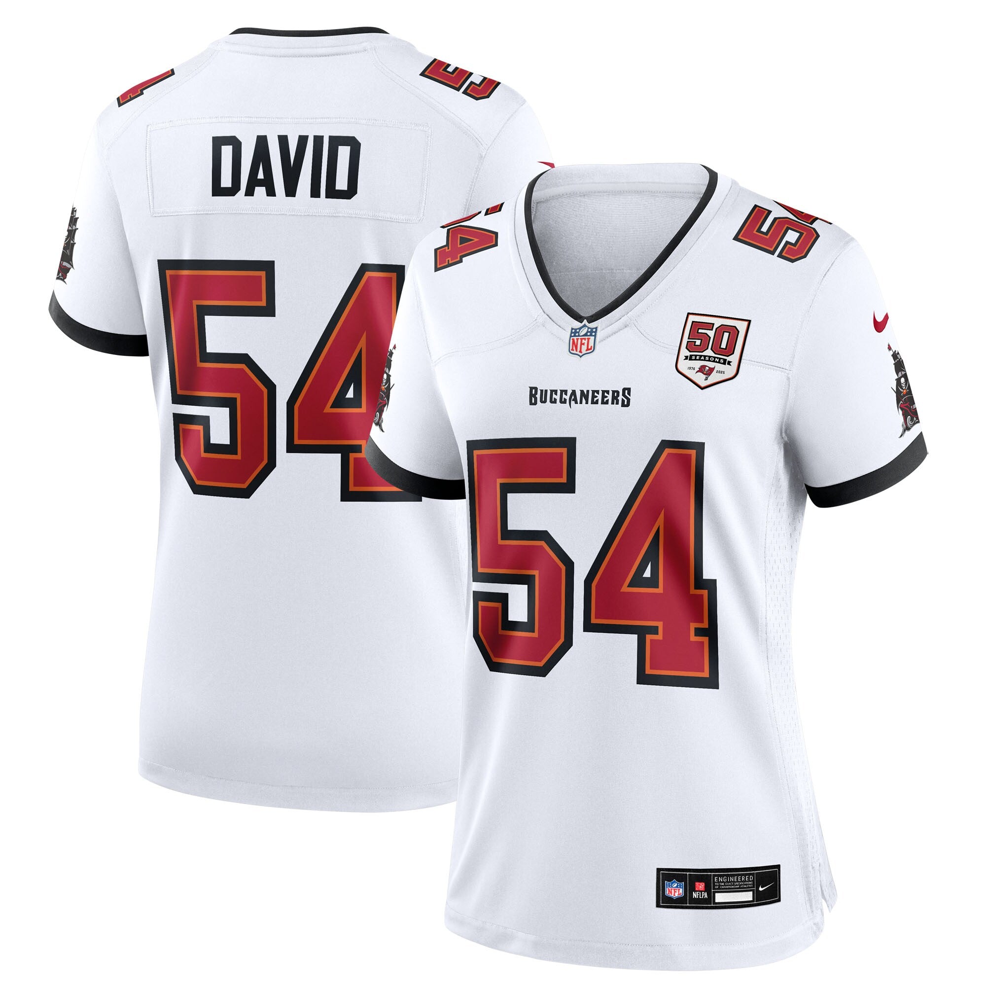 Lavonte David Tampa Bay Buccaneers Nike Women's 50th Season Game Jersey - Creamsicle/Red/White - Image 4