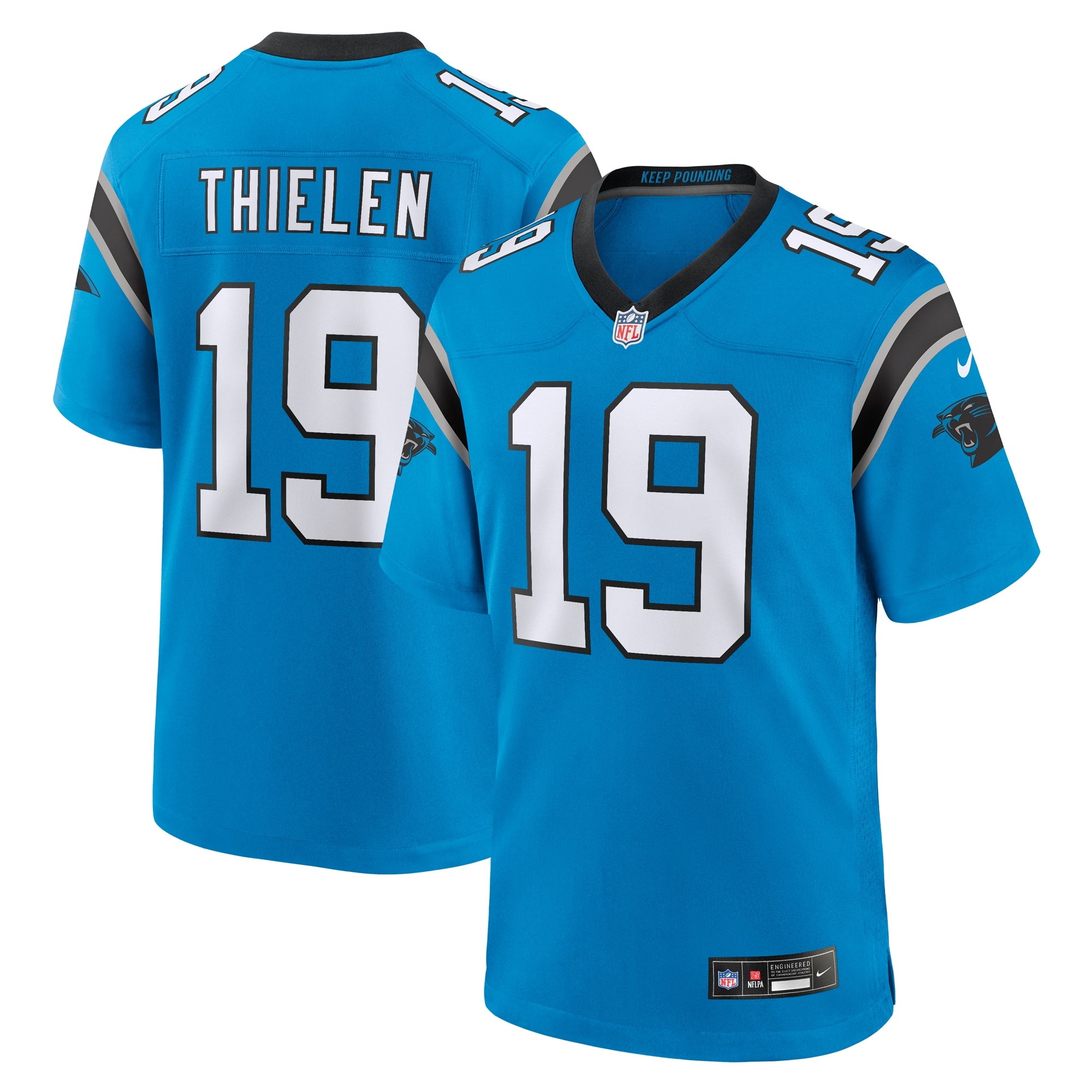 Adam Thielen Carolina Panthers Nike Team Game Jersey - Black/Blue - Image 3